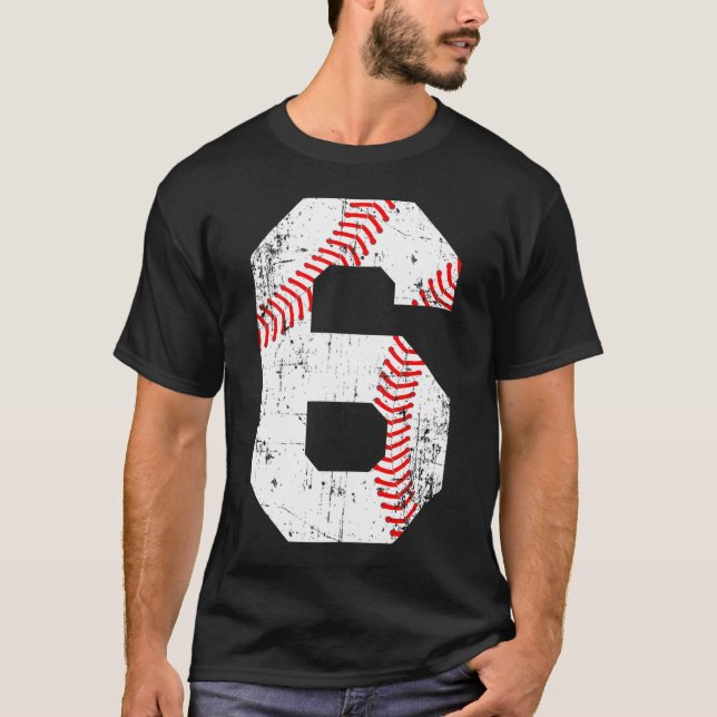 T-shirt Numéro de base-ball 6 Jersey (Devant)