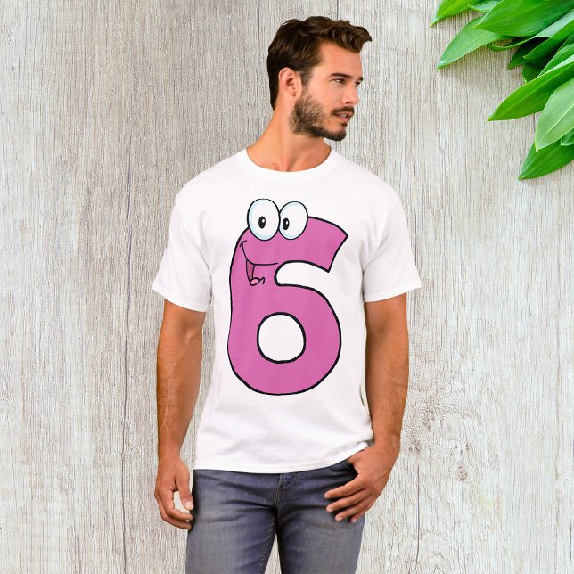 T-shirt Numéro de dessin 6 amusant violet souriant six (Créateur téléchargé)
