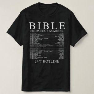 T-shirt Numéro de ligne téléphonique d'urgence de la Bible