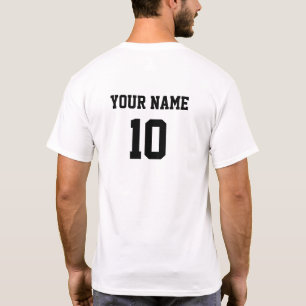 T-shirt Numéro de nom personnalisé Avant arrière noir blan