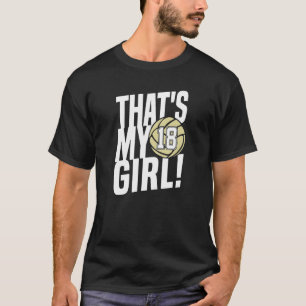 T-shirt Numéro Dix-huit C'est ma fille 18 Volleyball Maman