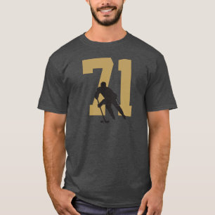 T-shirt Numéro du joueur de hockey doré personnalisé