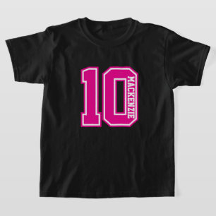 T-shirt Numéro et nom personnalisés Varsity 