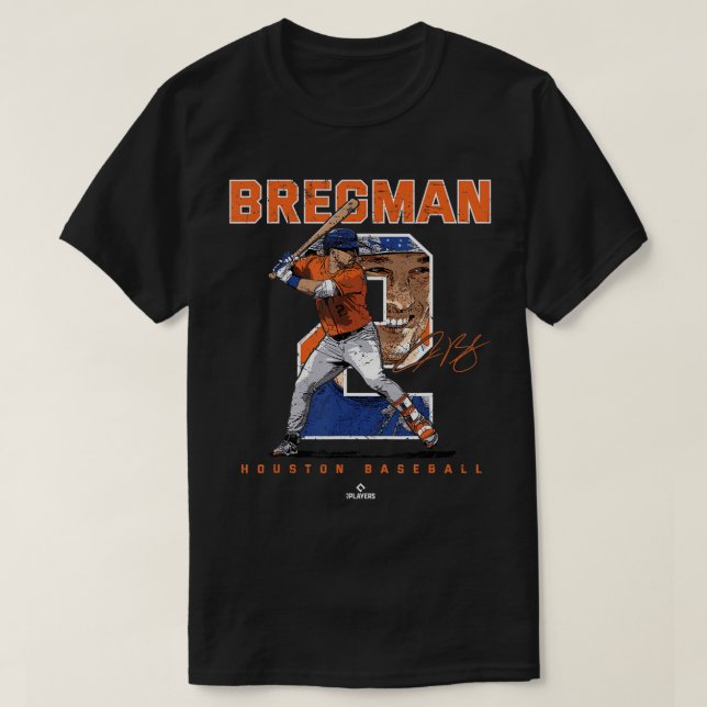 T-shirt Numéro et portrait Alex Bregman Houston MLBPA T-S (Design devant)