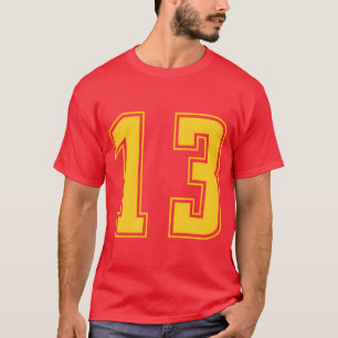 T-shirt Numéro Jaune 13eam Junior Sports Cadeau Numéroté g
