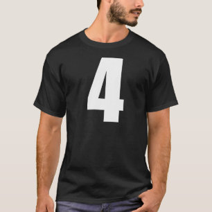 T-shirt Numéro Quatre Numéros 4 Numéros blancs clairs Prem
