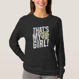 T-shirt Numéro quinze c'est ma fille 15 Maman de softball
