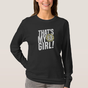 T-shirt Numéro treize c'est ma fille 13 maman de volley-ba