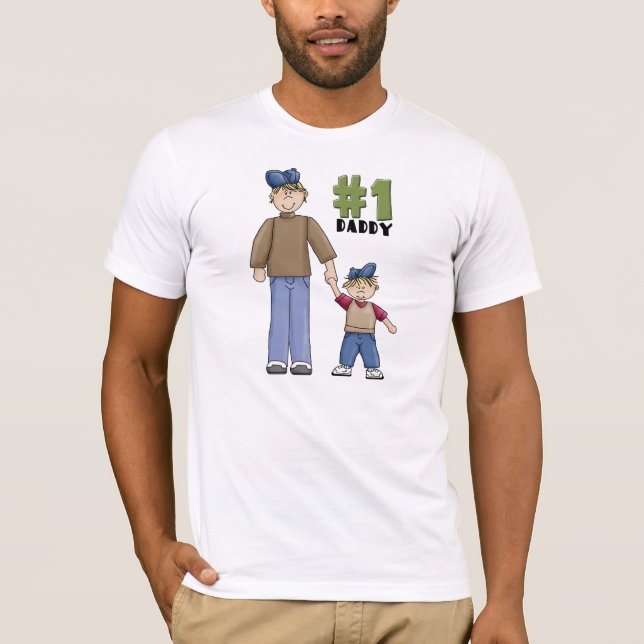 T-shirt Numéro un, #1 Père père et garçon enfant (Devant)