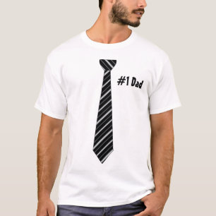T-shirt Numéro une cravate de faux de rayures de noir du