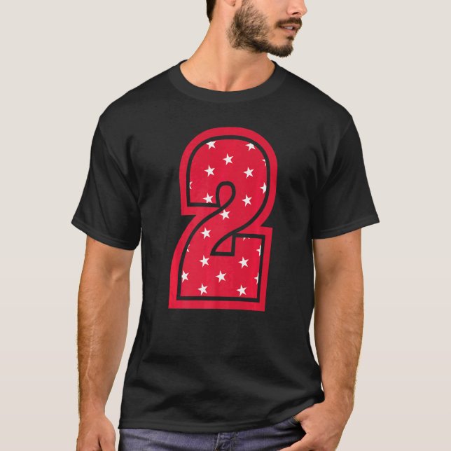 T-shirt Numéro Vintage du 2e anniversaire (Devant)