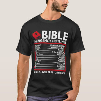 T-shirt Numéros d'urgence de la Bible - Bible chrétienne d