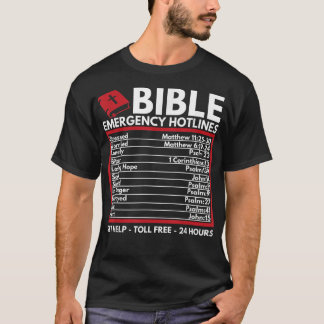 T-shirt Numéros d'urgence de la Bible Bible chrétienne dr