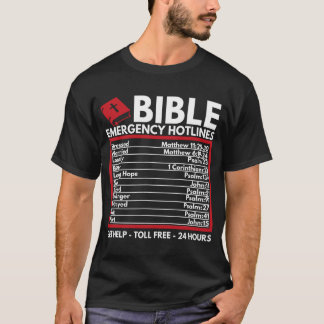 T-shirt Numéros d'urgence de la Bible - Funny Christian Bi