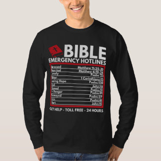 T-shirt Numéros d'urgence de la Bible - Funny Christian Bi