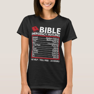 T-shirt Numéros d'urgence de la Bible - Funny Christian Bi