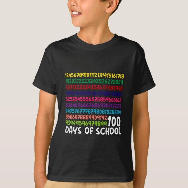 T-shirt Numéros mathématiques 100e Jour de l'école Enseign (Devant)