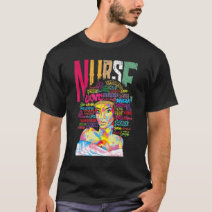 T-shirt Nurse Black Woman Magic Afro Melanin Queen Black H