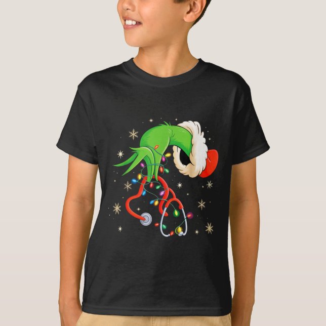 T-shirt Nurse Christmas Stethoscope Nurses Xmas Santa Wome (Devant)