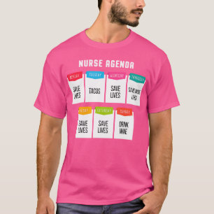 T-shirt Nurse Funny Nurse Agenda Rn Medicine Médicale Doc