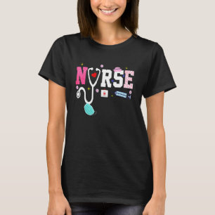 T-shirt Nurse Life Rn Lpn Cna Soins de santé Cheetah Coeur