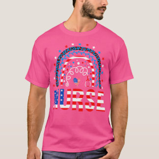 T-shirt Nurse Stethoscope Rainbow Memorial Day 4 juillet