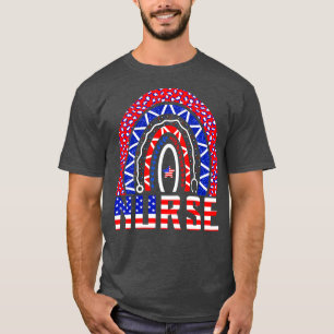 T-shirt Nurse Stethoscope Rainbow Memorial Day 4 juillet