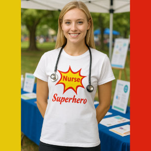 T-shirt Nurse Superhero Jaune et Rouge