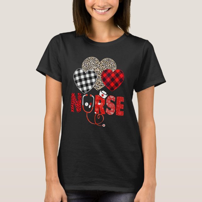 T-shirt Nurse Valentine Stethoscope Nursing Valentines Day (Devant)