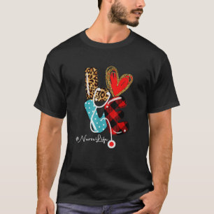T-shirt NurseLife RN LPN CNA Soins de santé Coeur léopard