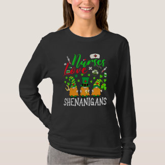 T-shirt Nurses Love Shenanigans Gnomes Nurse St Patricks D