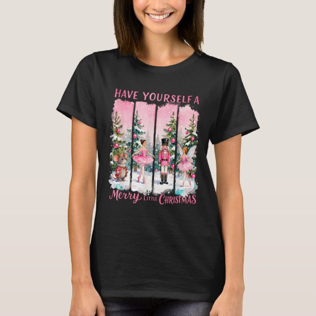 T-shirt Nutcracker Friends Snow Globe Nk Coquette Bow Chri (Devant)