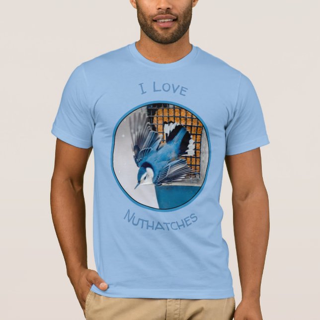 T-shirt Nuthatch à poitrine blanche en neige - Photo origi (Devant)