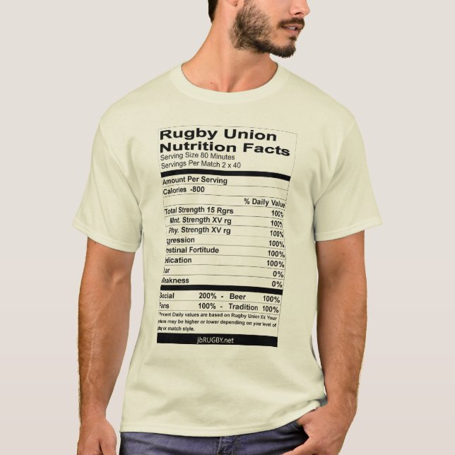 T-shirt Nutrition de rugby (Devant)