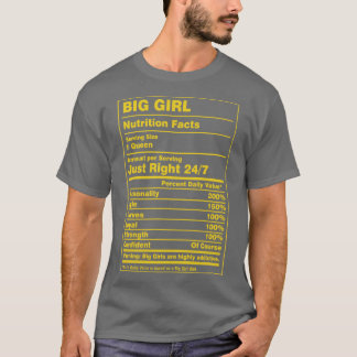 T-shirt Nutrition Facts Big Girl