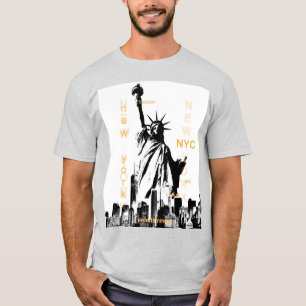 T-shirt Nyc Liberty Statue New York Mens Ash Grey tendance