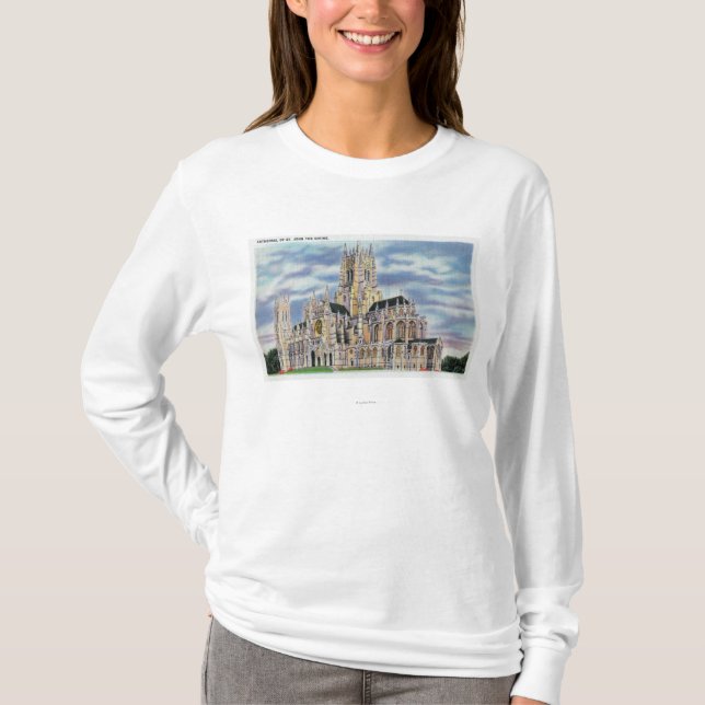 T-shirt NYC, nouveau YorkCathedral de St John le divin (Devant)