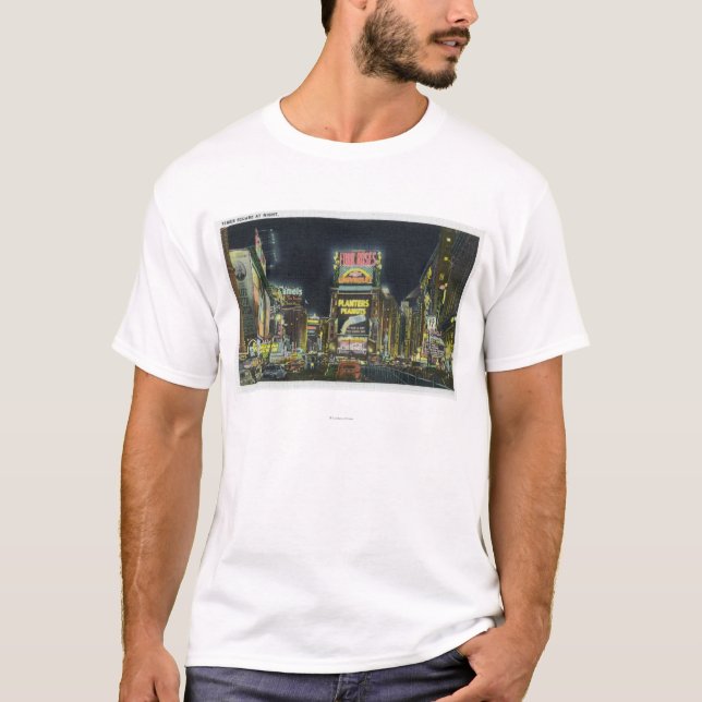 T-shirt NYC, nouveau YorkView de Times Square la nuit # 2 (Devant)