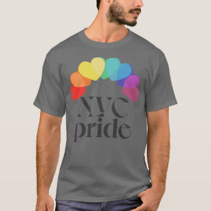 T-shirt NYC Pride Typographie Rainbow Heart Design