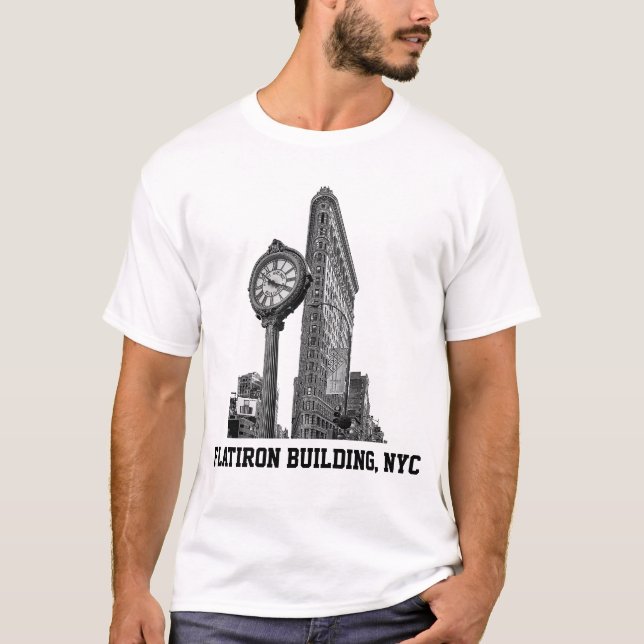 T-shirt NYC Skyline : Flatiron Building & Horloge (Devant)