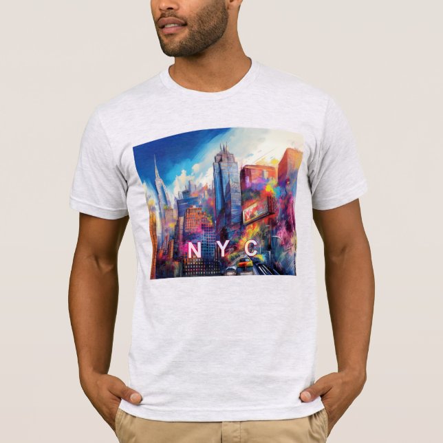 T-shirt NYC Skyline Graffiti Art (Devant)