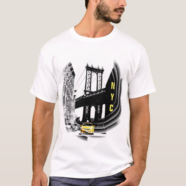 T-shirt Nyc Taxi jaune New York City Modern Pop Art (Devant)