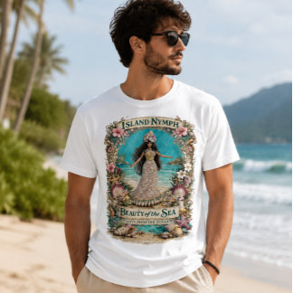 T-shirt Nymphe de l'île Art Tropical Spirituel Océan Fanta