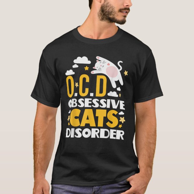 T-shirt O C D Chats Obsessifs Trouver Mélange Chat T Chemi (Devant)