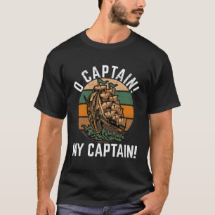 T-shirt O Capitaine Mon Capitaine Walt Whit Poème Poésie P