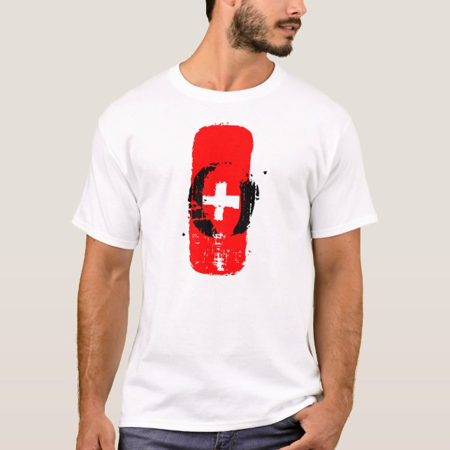 T-shirt O+ Pièce en t d'homme blanc de groupe sanguin (Devant)