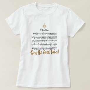 T-shirt O SAINTE NUIT Christian Hymn Noël féminin