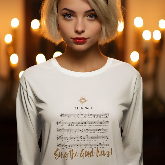 T-shirt O SAINTE NUIT Christian Hymn Noël féminin (Créateur téléchargé)
