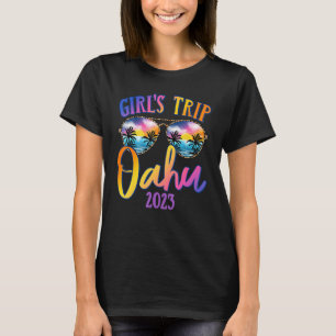 T-shirt Oahu Hawaii 2023 Girls Trip Lunettes de soleil été