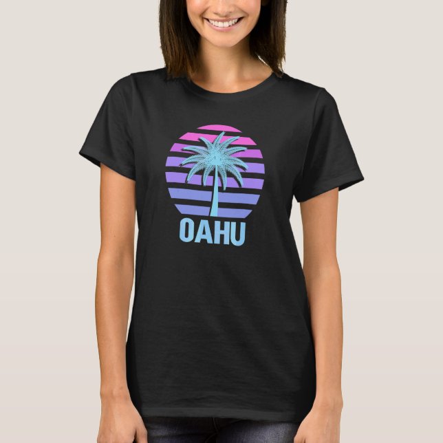 T-shirt Oahu Vacances Vaporwave Esthétique 1 (Devant)
